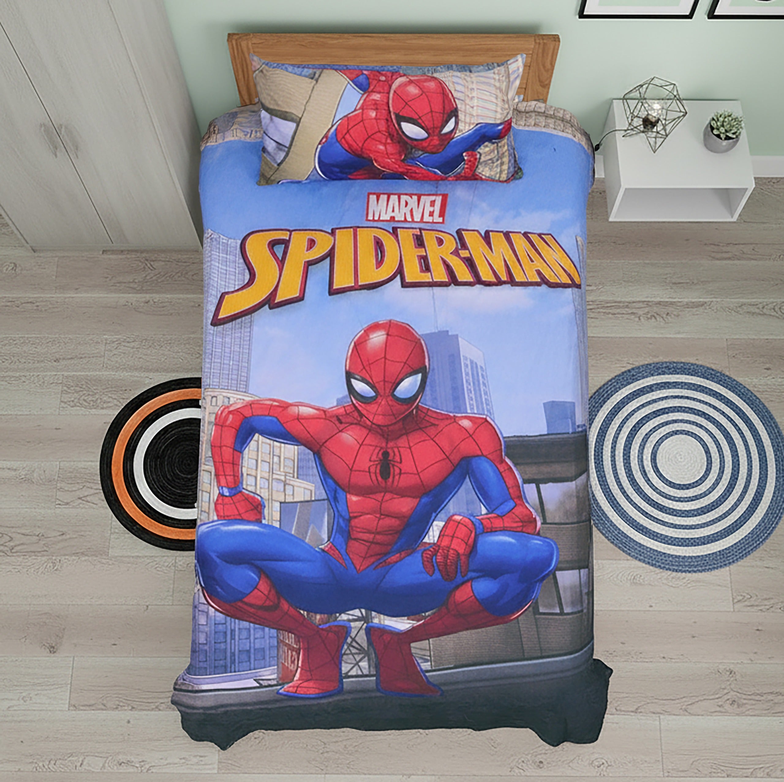 SPIDERMAN - Luxury Soft  Exports Quality Kids Bedsheet - TA-KBS002