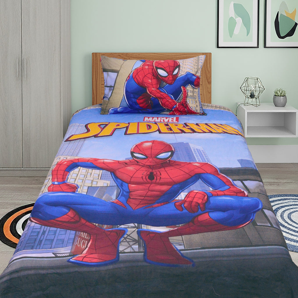 SPIDERMAN - Luxury Soft  Exports Quality Kids Bedsheet - TA-KBS002