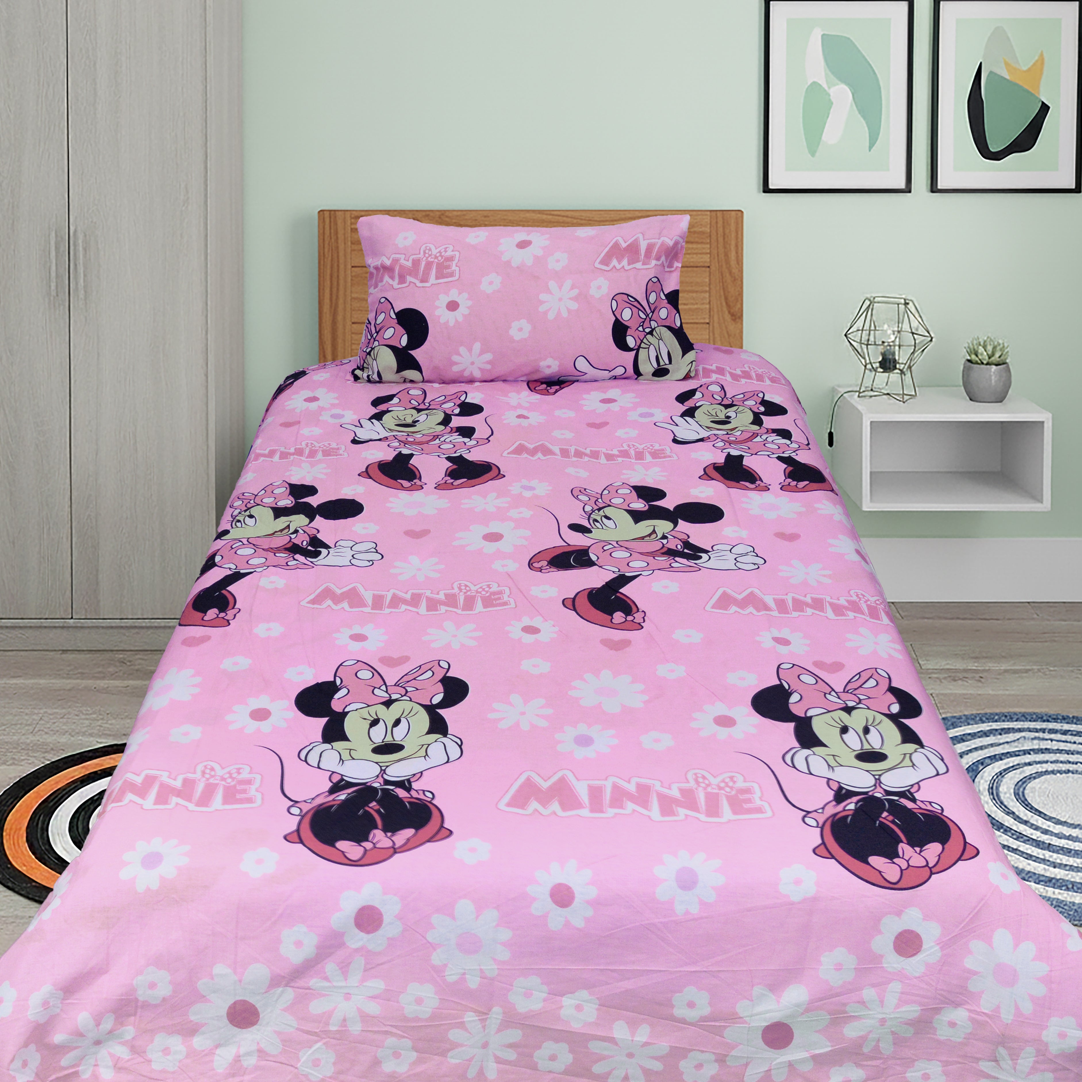 MICKEY MOUSE - Luxury Soft  Exports Quality Kids Bedsheet - TA-KBS004