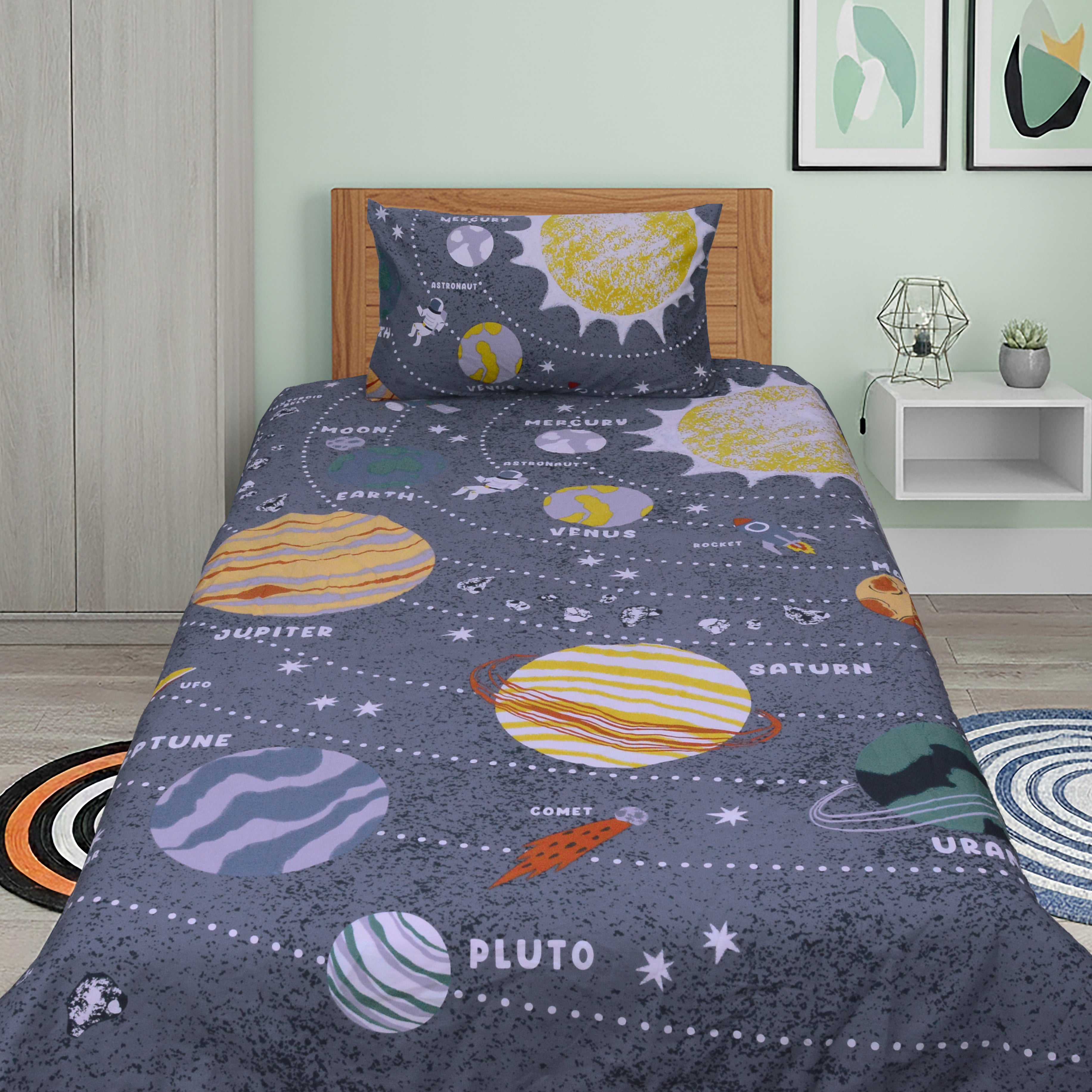 GALAXY - Luxury Soft  Exports Quality Kids Bedsheet - TA-KBS006
